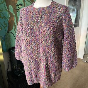 Multicolor Textured Knit Sweater